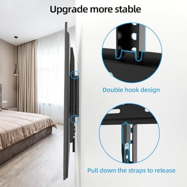 Soporte de pared articulado Amazon Basics para televisores de 26" a 55" y pantallas planas de hasta 36 kg, color negro