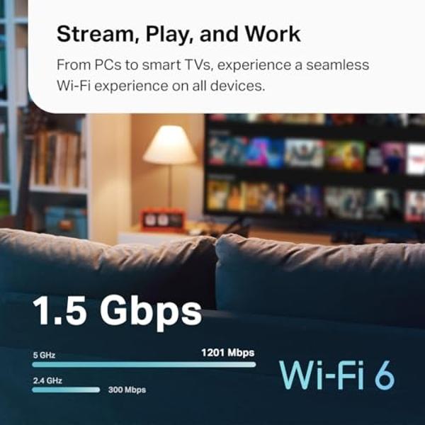 Sistema Wi-Fi Mesh TP-Link AX1500 de Doble Banda WiFi 6 (Deco X15) | Reemplaza routers y extensores | Cubre hasta 530 m² | 2 puertos Gigabit por unidad, compatible con Ethernet Bac