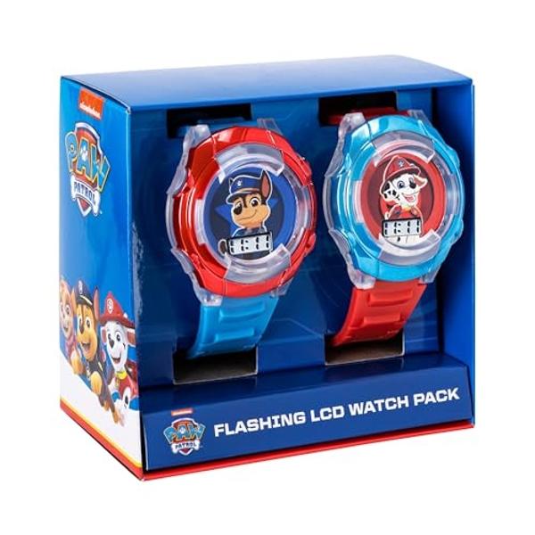 Reloj LCD con luces LED intermitentes para niños de Paw Patrol - Relojes digitales Chase y Marshall
