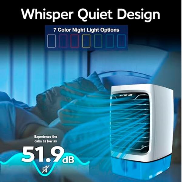 Arctic Air Chill Zone XL - Enfriador evaporativo con ventilador oscilante, temporizador de apagado automático, ventilador portátil con 4 velocidades ajustables y 16 horas de autono