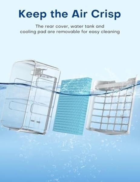 Aires acondicionados portátiles 4 en 1 CENSTECH, enfriador evaporativo con 4 modos y 3 velocidades, temporizador de 15 h para apagado automático inteligente, tanque de 2 galones pa