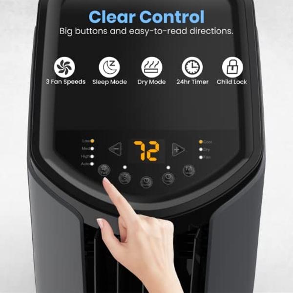 Enfriadores de aire evaporativos portátiles MC18M de 1300 CFM con ventilador de 2 velocidades, 53.4 dB y cobertura de 500 pies cuadrados. Ventilador de enfriamiento portátil de alt