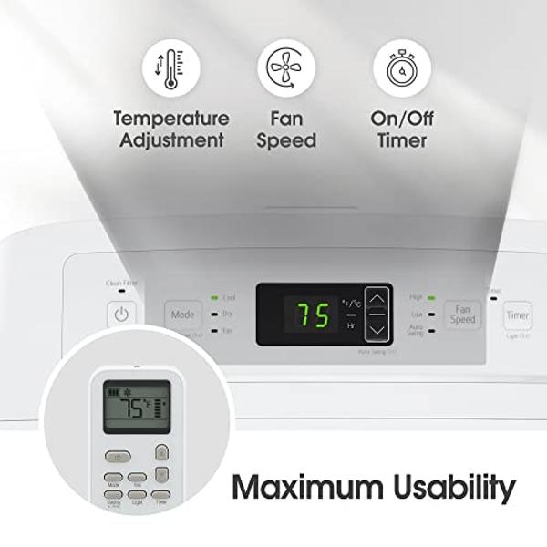 Aire acondicionado portátil LG 6000 BTU SACC/(9700 ASHRAE) Enfría 260 pies cuadrados Fácil instalación y control remoto Pantalla LCD Aire acondicionado ecológico para habitaciones 