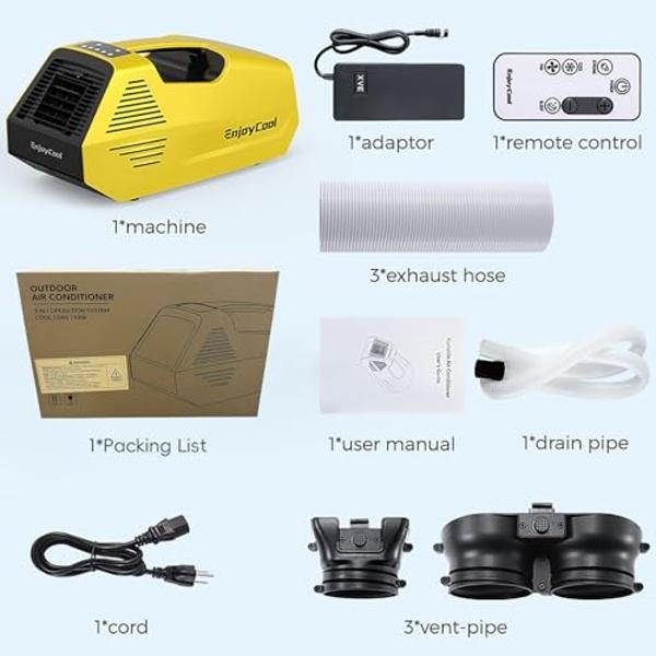 Aire acondicionado portátil para camping nommyair de 2380 BTU, para tienda de campaña de 6,3 kg con control remoto, ideal para exteriores, camionetas, casas rodantes, pesca o masco