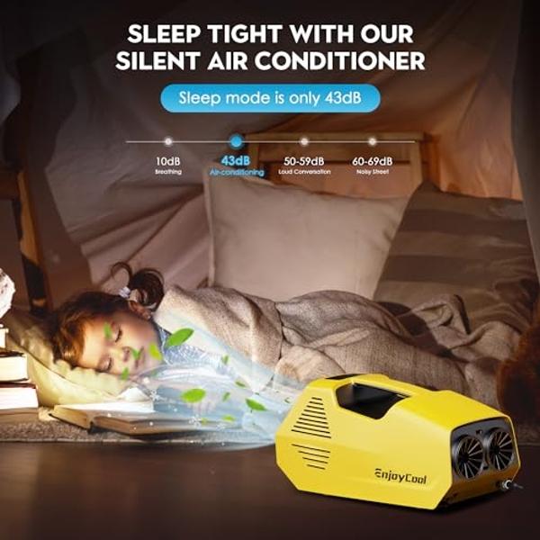 Aire acondicionado portátil para camping nommyair de 2380 BTU, para tienda de campaña de 6,3 kg con control remoto, ideal para exteriores, camionetas, casas rodantes, pesca o masco