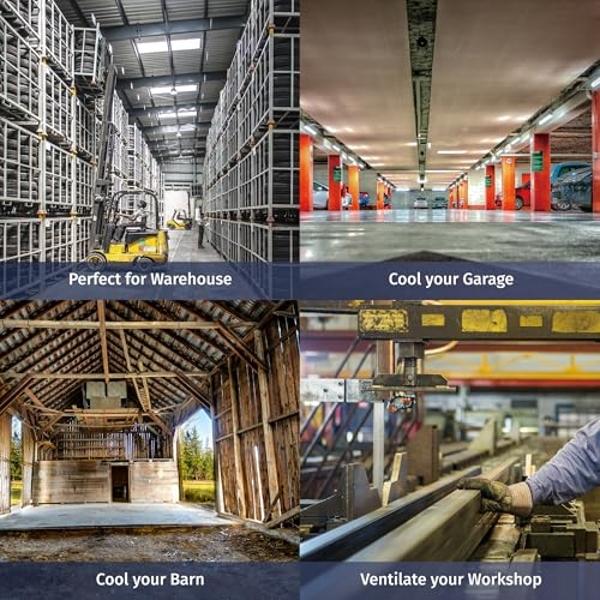 Ventilador de piso Tornado de alta velocidad de 12 pulgadas, ventilador industrial de metal resistente, 3 velocidades potentes, inclinación ajustable de 120°, cable de 6.0 pies (pa