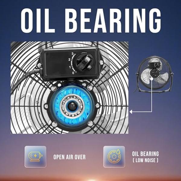 Ventilador de piso Tornado de alta velocidad de 12 pulgadas, ventilador industrial de metal resistente, 3 velocidades potentes, inclinación ajustable de 120°, cable de 6.0 pies (pa