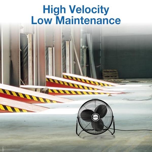 Ventilador industrial de tambor VEVOR de 24", 8900 CFM, alta velocidad, control de velocidad continuo, inclinación ajustable de 360°, ventilador de piso de alta resistencia para al