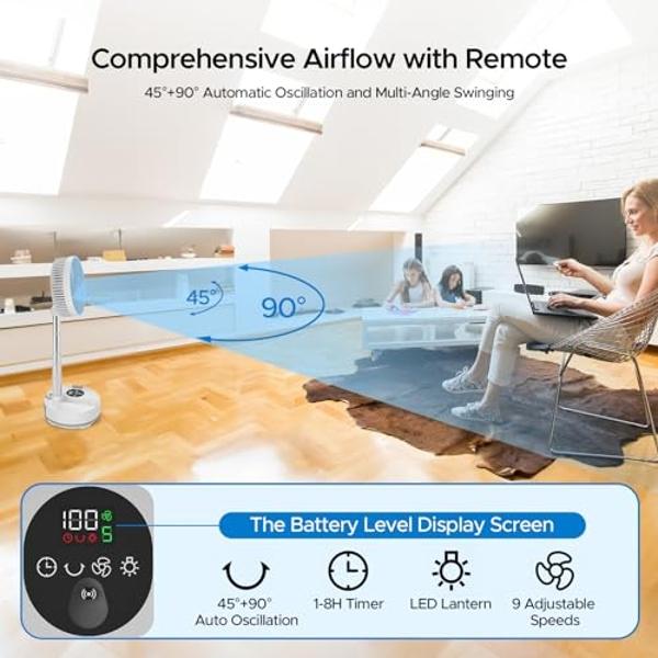 Ventilador de piso turbo Honeywell de 3 velocidades y 3 aspas, color negro, de 18 pulgadas