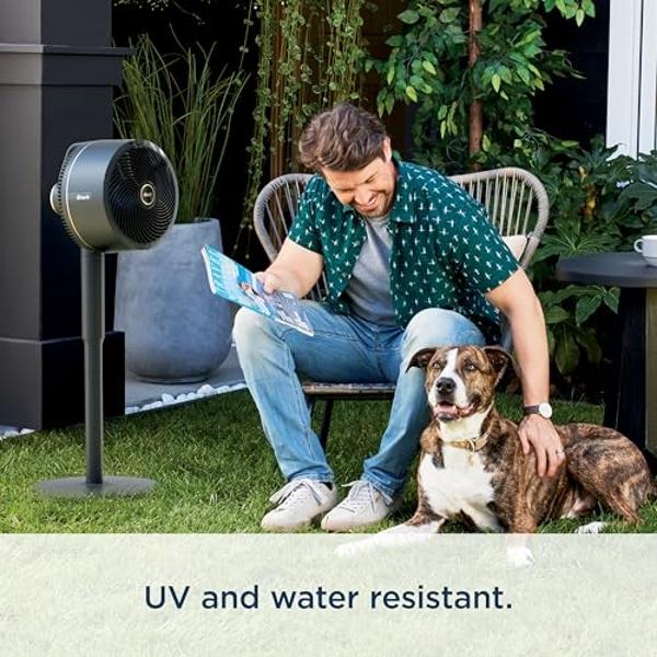 Shark FlexBreeze - Ventilador para interiores y exteriores, con cable e inalámbrico, 2 en 1, con pedestal y sobremesa oscilante, batería de hasta 24 horas, FA202