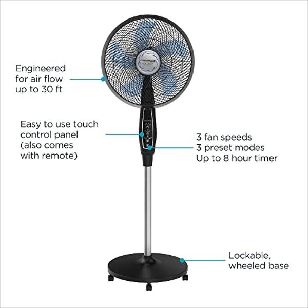 Shark FlexBreeze - Ventilador para interiores y exteriores, con cable e inalámbrico, 2 en 1, con pedestal y sobremesa oscilante, batería de hasta 24 horas, FA202