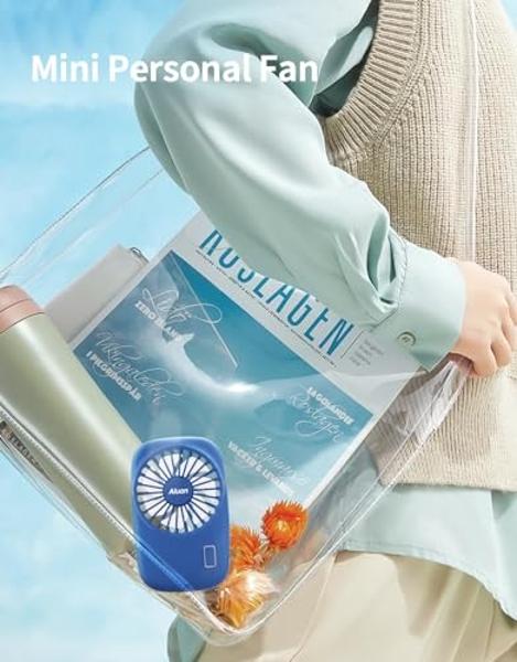 Ventilador portátil JISULIFE, velocidad ajustable (1-100), mini ventilador turbo con batería recargable de 5000 mAh, cuerpo de metal, pantalla digital, ideal para viajes, camping y