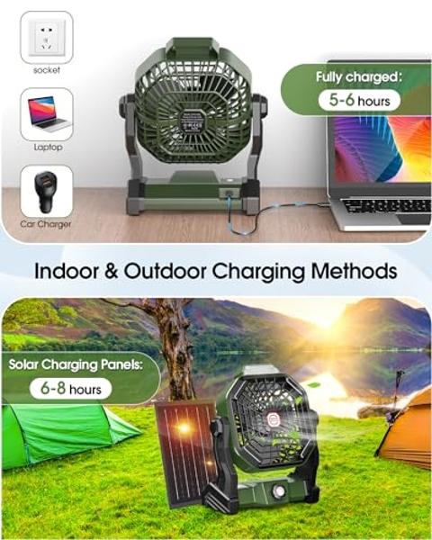 Ventilador portátil recargable Heelkl 2025 AI, 4 velocidades, 6600 RPM, potente flujo de aire, ventilador de cintura personal con hasta 25 horas de autonomía, ventilador de cuello 