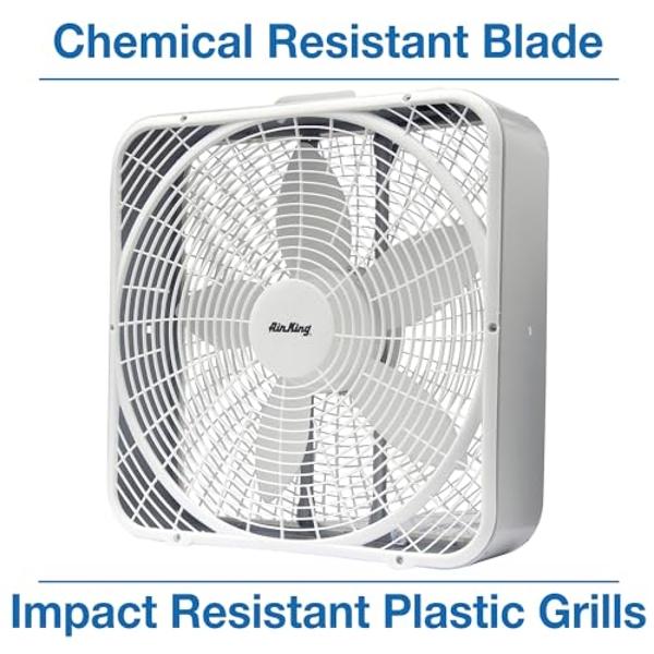 Ventilador de caja Air King 9723 de 20 pulgadas y 3 velocidades, color blanco
