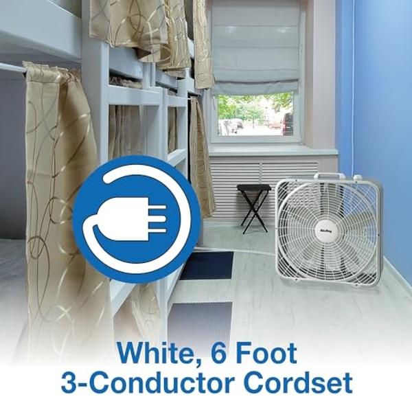 Ventilador de caja Air King 9723 de 20 pulgadas y 3 velocidades, color blanco