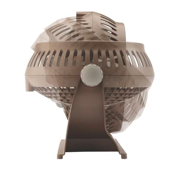 Ventilador de escritorio pequeño Lasko 505 con cabezal pivotante de 25 cm. Ventilador de mesa eléctrico portátil con enchufe que crea una brisa refrescante y silenciosa. Ideal para