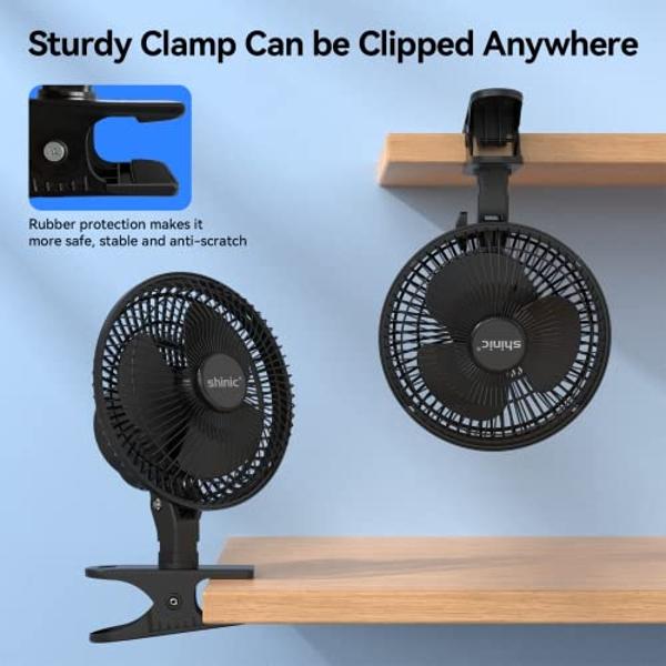 Ventilador de escritorio, ventilador de circulación de aire de 10 pulgadas, silencioso, para dormitorio, flujo de aire potente de 70 pies, portátil, a batería con USB, recargable, 