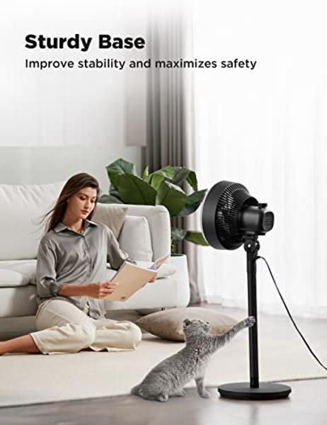 Ventilador de escritorio, ventilador de circulación de aire de 10 pulgadas, silencioso, para dormitorio, flujo de aire potente de 70 pies, portátil, a batería con USB, recargable, 