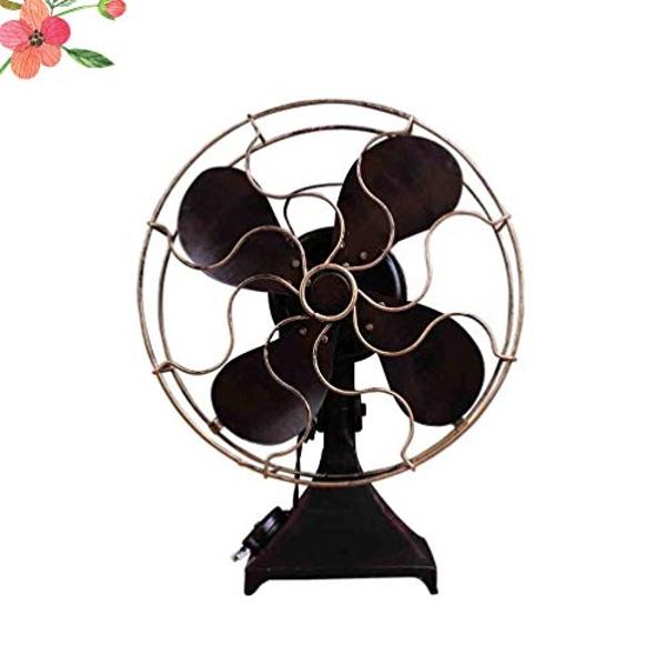 EXCEART 1 pieza Ventilador de hierro para dormitorio Ventilador antiguo Decoración de trabajo Decoración del hogar Decoración antigua del hogar Decoración de ventilador vintage Esc