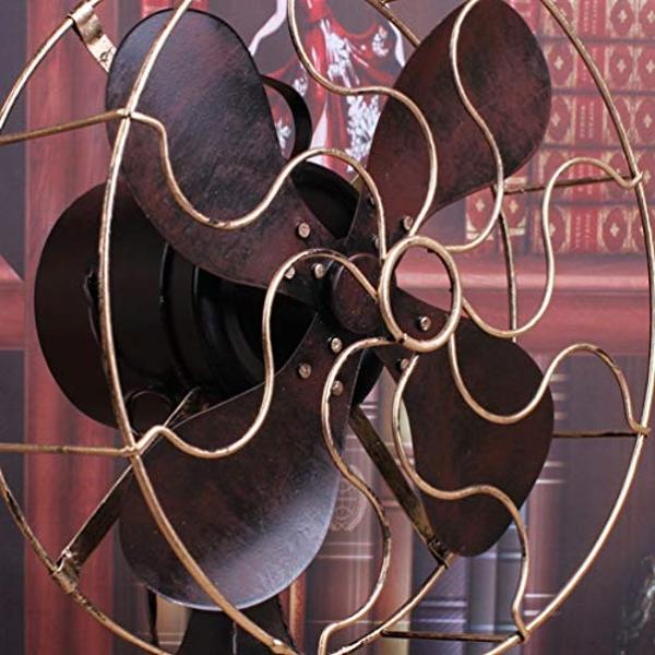 EXCEART 1 pieza Ventilador de hierro para dormitorio Ventilador antiguo Decoración de trabajo Decoración del hogar Decoración antigua del hogar Decoración de ventilador vintage Esc