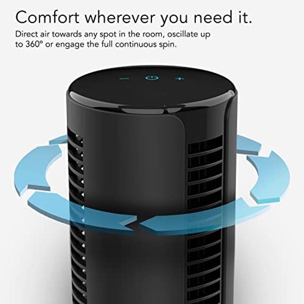 Ventilador de torre oscilante compacto Vornado ATOM 2 AE con control por voz de Alexa