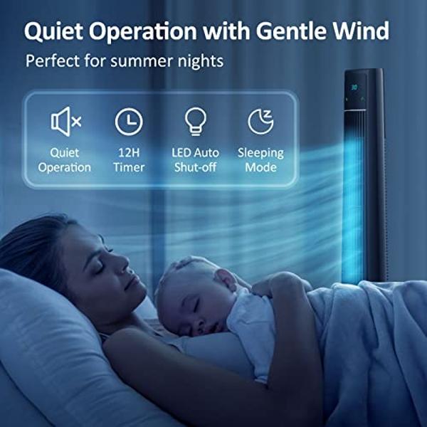 Ventilador sin aspas 3 en 1 Hiluce con purificador de aire, calentador de interiores, ventilador y calentador combinados con filtro HEPA, interruptor antivuelco, ventiladores de to