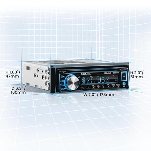 Estéreo para auto BOSS Audio Systems 750BRGB - Din simple, Bluetooth, reproductor de CD y DVD, radio AM/FM, USB, entrada auxiliar, iluminación multicolor