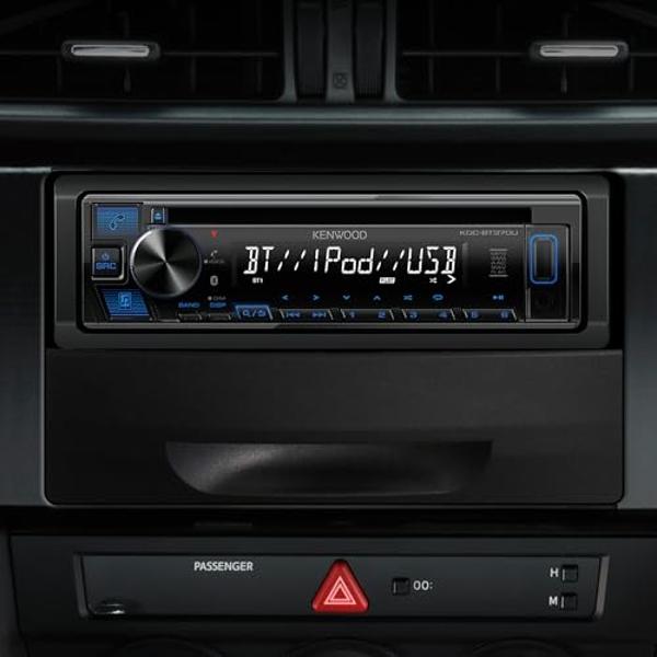 Estéreo para auto con CD KENWOOD KDC-BT370U, Bluetooth, radio AM/FM, USB frontal de alta potencia y Alexa integrado.