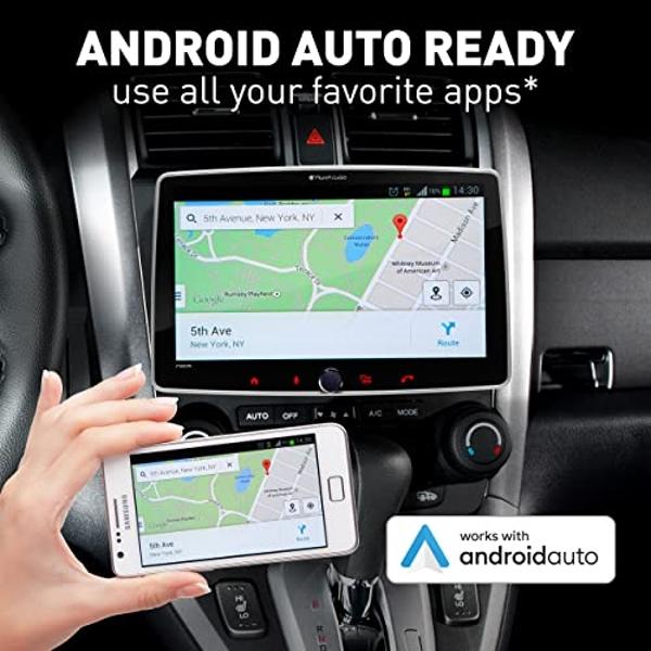 Estéreo para coche Planet Audio P100CPAC: Apple CarPlay, Android Auto, DIN simple, pantalla táctil de 10,1 pulgadas, Bluetooth, sin reproductor de CD y DVD, radio, cámara de revers