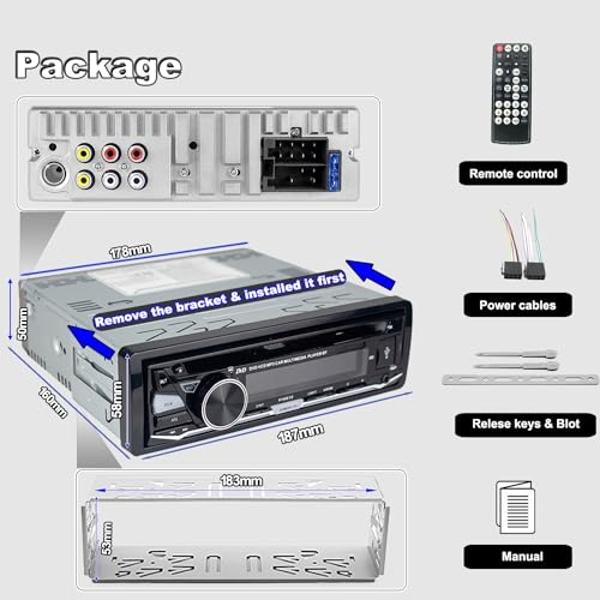 Estéreo para auto BOSS Audio Systems 750BRGB - Din simple, Bluetooth, reproductor de CD y DVD, radio AM/FM, USB, entrada auxiliar, iluminación multicolor