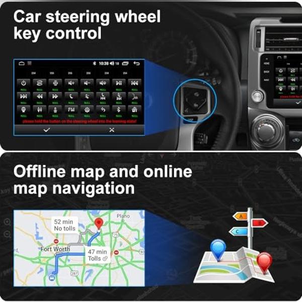 Estéreo para coche Planet Audio P100CPAC: Apple CarPlay, Android Auto, DIN simple, pantalla táctil de 10,1 pulgadas, Bluetooth, sin reproductor de CD y DVD, radio, cámara de revers