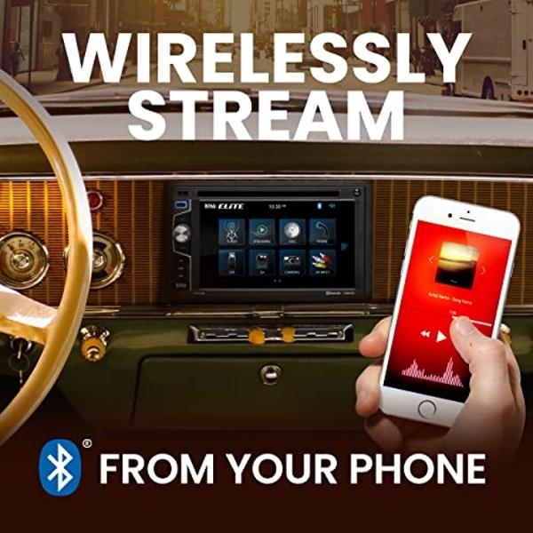Sistema estéreo para auto BOSS Audio Systems Elite BV755BLC: pantalla táctil doble DIN de 6.2 pulgadas, unidad principal con audio y llamadas Bluetooth, receptor de radio, reproduc