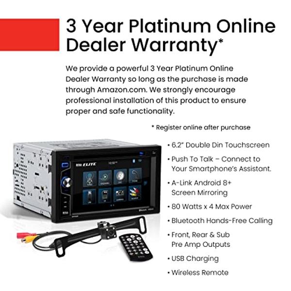 Sistema estéreo para auto BOSS Audio Systems Elite BV755BLC: pantalla táctil doble DIN de 6.2 pulgadas, unidad principal con audio y llamadas Bluetooth, receptor de radio, reproduc