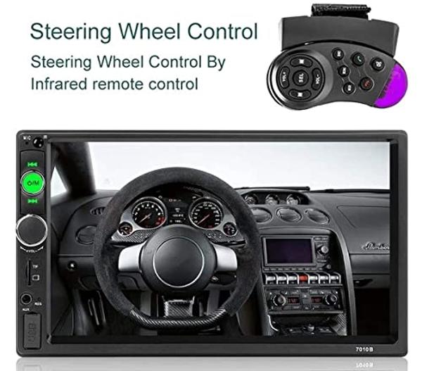 Estéreo para auto Hodozzy de doble DIN con pantalla táctil de 7 pulgadas y Bluetooth, unidad principal de audio para auto de 2 DIN con soporte para Mirror Link para Android/iOS, re