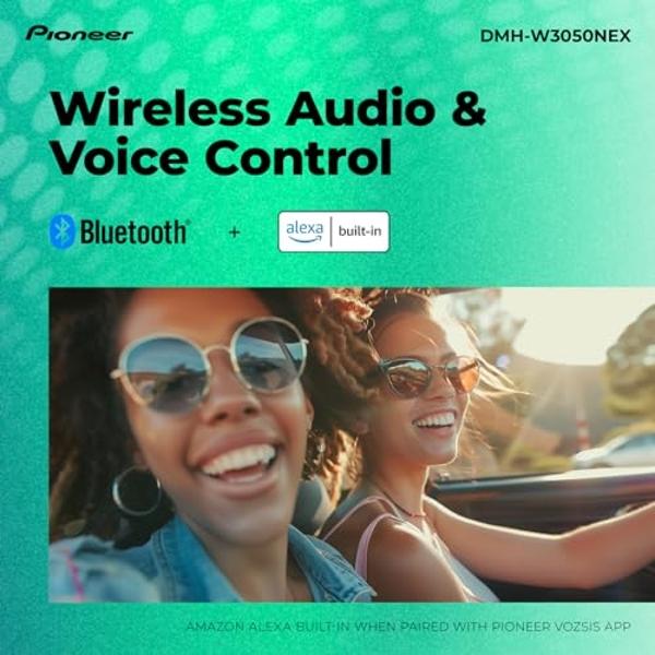 Receptor multimedia digital Pioneer DMH-W3050NEX de 6.8" con doble DIN, Apple CarPlay y Android Auto inalámbricos, radio HD, Bluetooth, compatible con cámara de reversa, pantalla t