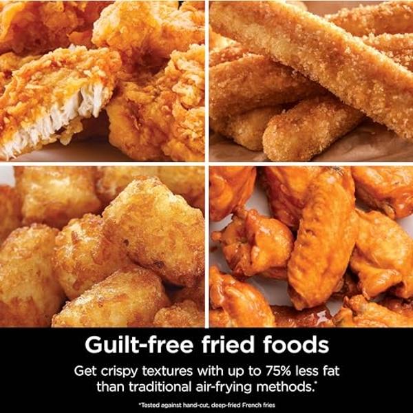 Freidora de aire Ninja Pro XL 7 en 1, tecnología Max Crisp, 232 °C para resultados más crujientes y calientes, capacidad de 6.5 cuartos (para alitas de 4 kg), Max Crisp, asar, freí