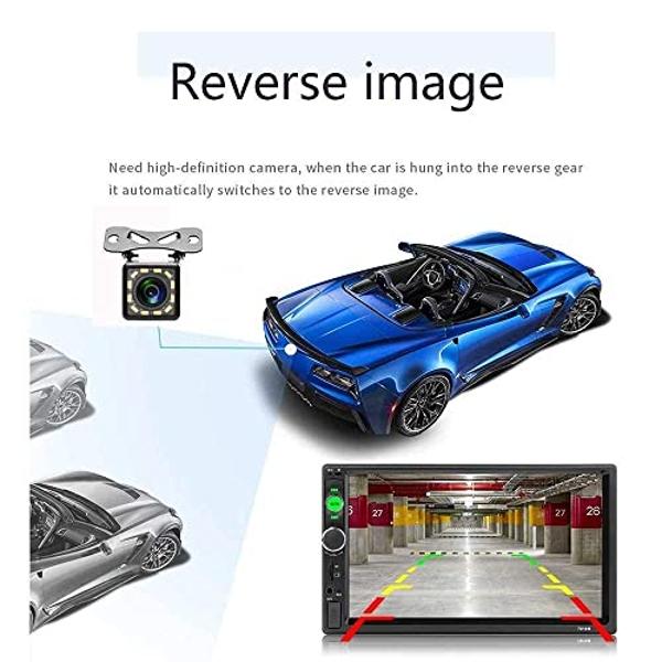 Estéreo para auto Hodozzy de doble DIN con pantalla táctil de 7 pulgadas y Bluetooth, unidad principal de audio para auto de 2 DIN con soporte para Mirror Link para Android/iOS, re