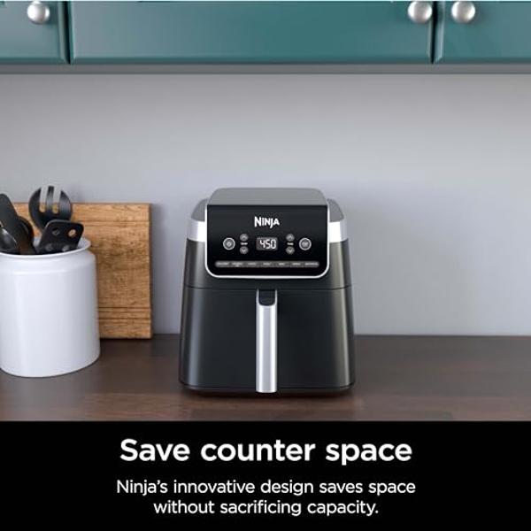 Freidora de aire Ninja Pro XL 7 en 1, tecnología Max Crisp, 232 °C para resultados más crujientes y calientes, capacidad de 6.5 cuartos (para alitas de 4 kg), Max Crisp, asar, freí