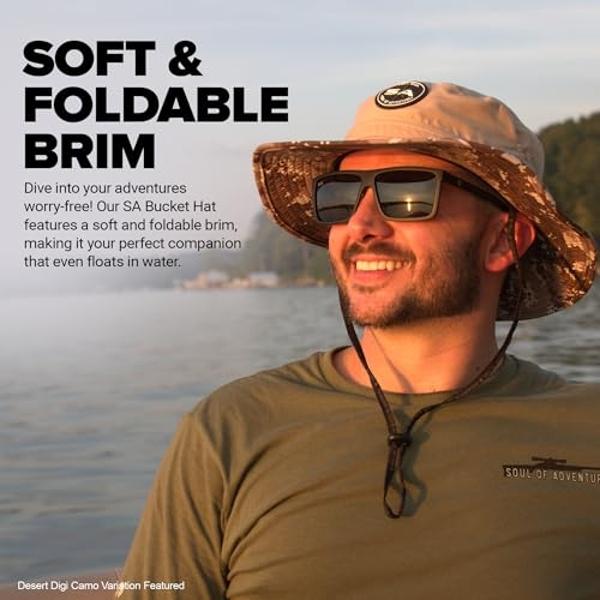 Sombrero de pescador SA Company | Protección UV 50+ para adultos | Protección solar con ajuste ajustable, tejido que absorbe la humedad
