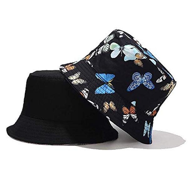 Sombrero de pescador XYIYI con diseño de mariposa, sombreros de pesca refrescantes para mujer, reversibles de doble cara.