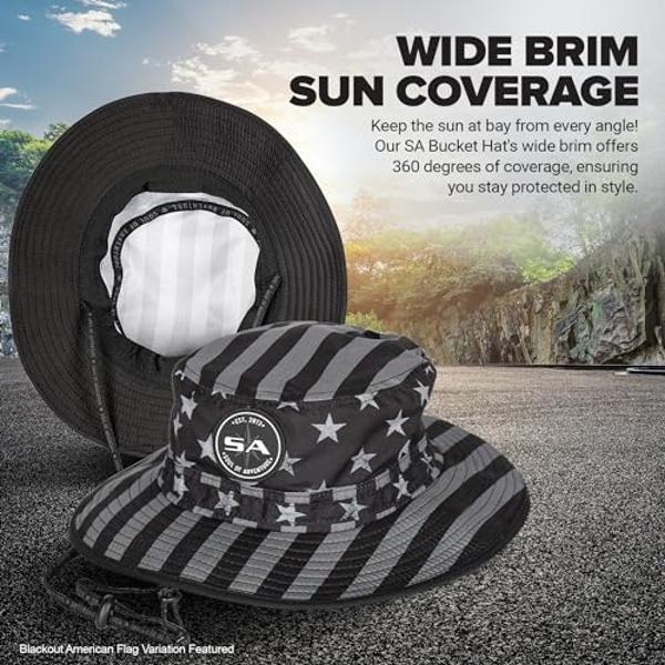 Sombrero de pescador SA Company | Protección UV 50+ para adultos | Protección solar con ajuste ajustable, tejido que absorbe la humedad