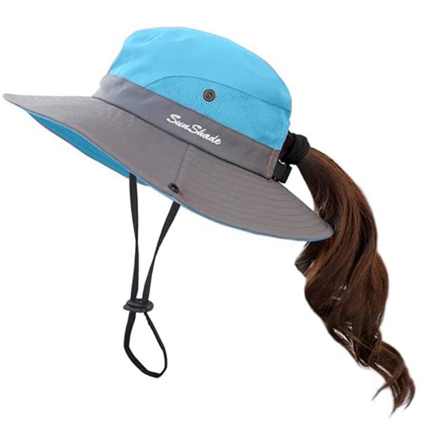 XYIYI - Sombrero de pescador azul vaquero, moderno, para mujer, reversible, de doble cara