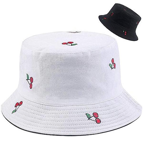 Sombrero de pescador XYIYI Cherry, bonito sombrero de pesca para mujer, reversible, de doble cara.