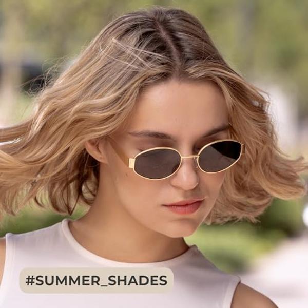 Gafas de sol ovaladas de moda livho 2025: elegantes gafas polarizadas para el día a día con montura metálica retro.