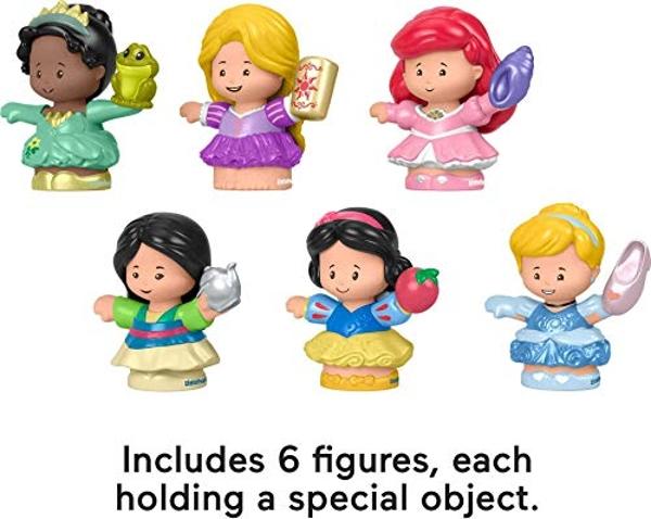 Set de regalo de Princesas Disney de Fisher-Price de Little People: 6 figuras para niños pequeños y preescolares de 18 meses a 5 años (exclusivo de Amazon)