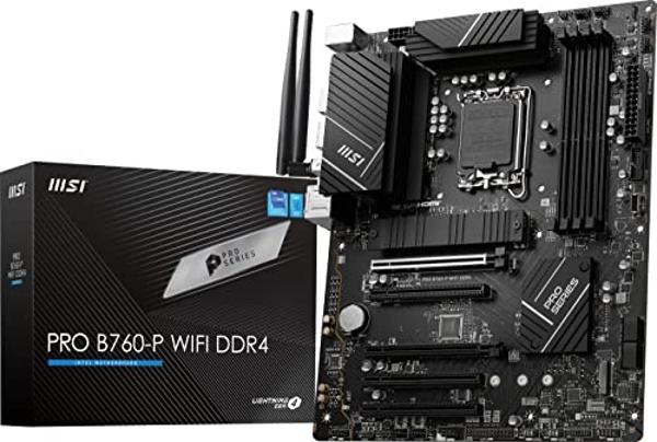 Placa base MSI PRO B760-P WiFi DDR4 ProSeries (compatible con procesadores Intel de 12.ª, 13.ª y 14.ª generación, LGA 1700, DDR4, PCIe 4.0, M.2, LAN de 2,5 Gbps, USB 3.2 Gen 2, HDM