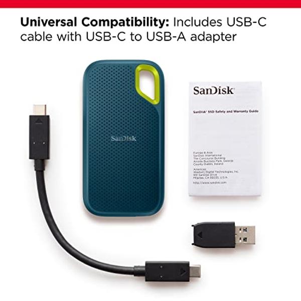 SSD portátil SanDisk Extreme de 1 TB: hasta 1050 MB/s, USB-C, USB 3.2 Gen 2, resistencia al agua y al polvo IP65, firmware actualizado, Monterey - Unidad de estado sólido externa -