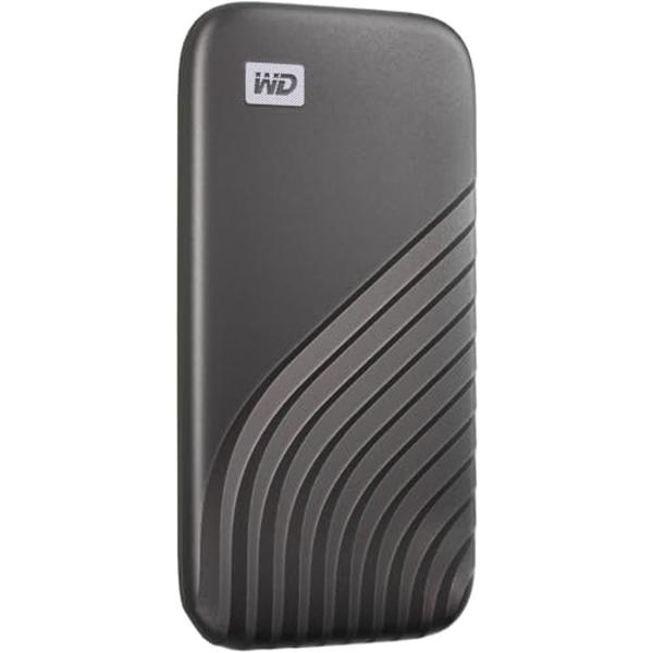 Unidad de estado sólido externa portátil Western Digital My Passport SSD de 4 TB, gris, hasta 1050 MB/s, compatible con USB 3.2 Gen-2 y USB-C (USB-A para sistemas más antiguos) – W