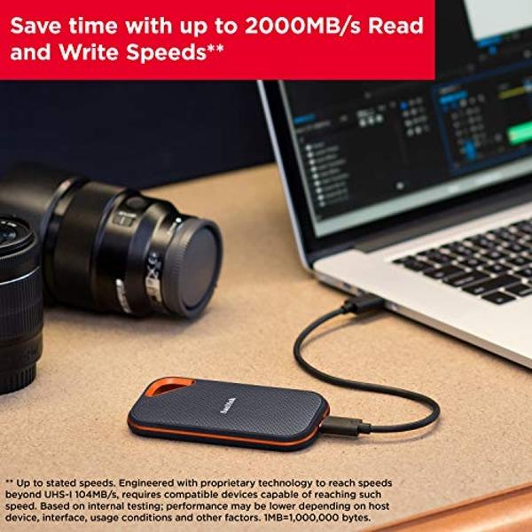 SSD portátil SanDisk Extreme PRO de 1 TB - Hasta 2000 MB/s - USB-C, USB 3.2 Gen 2x2, resistencia al agua y al polvo IP65, firmware actualizado - Unidad de estado sólido externa - S