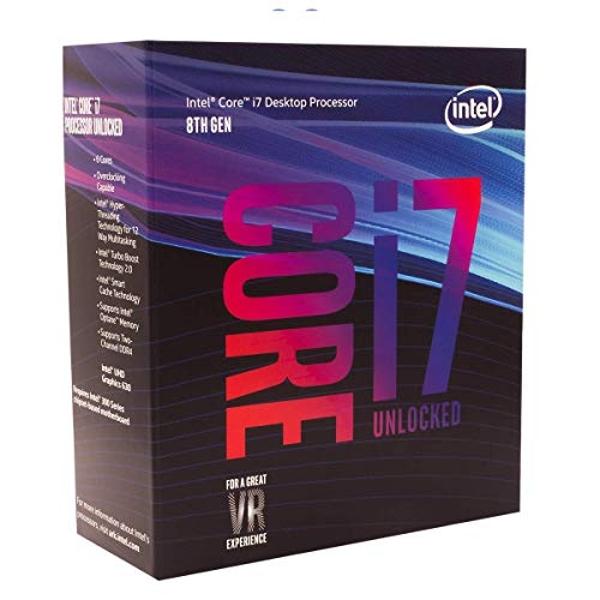 Procesador de escritorio Intel Core i7-8700K, 6 núcleos, hasta 4,7 GHz, turbo desbloqueado, LGA1151, serie 300, 95 W